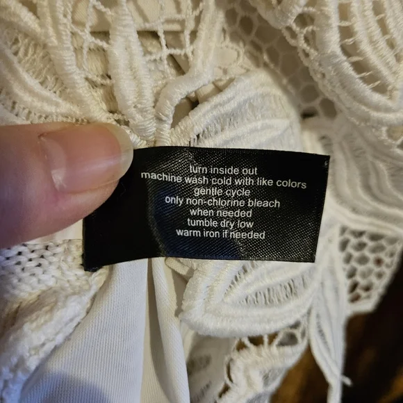 Lane Bryant-Cream Pullover Sweater with Lace Front Overlay-Plus Size 18/20 - Picture 6 of 6